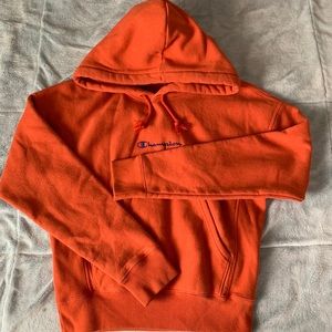 orange champion hoodie